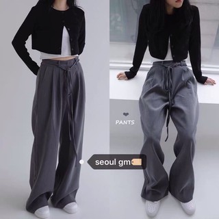 Quần ống rộng cột nơ