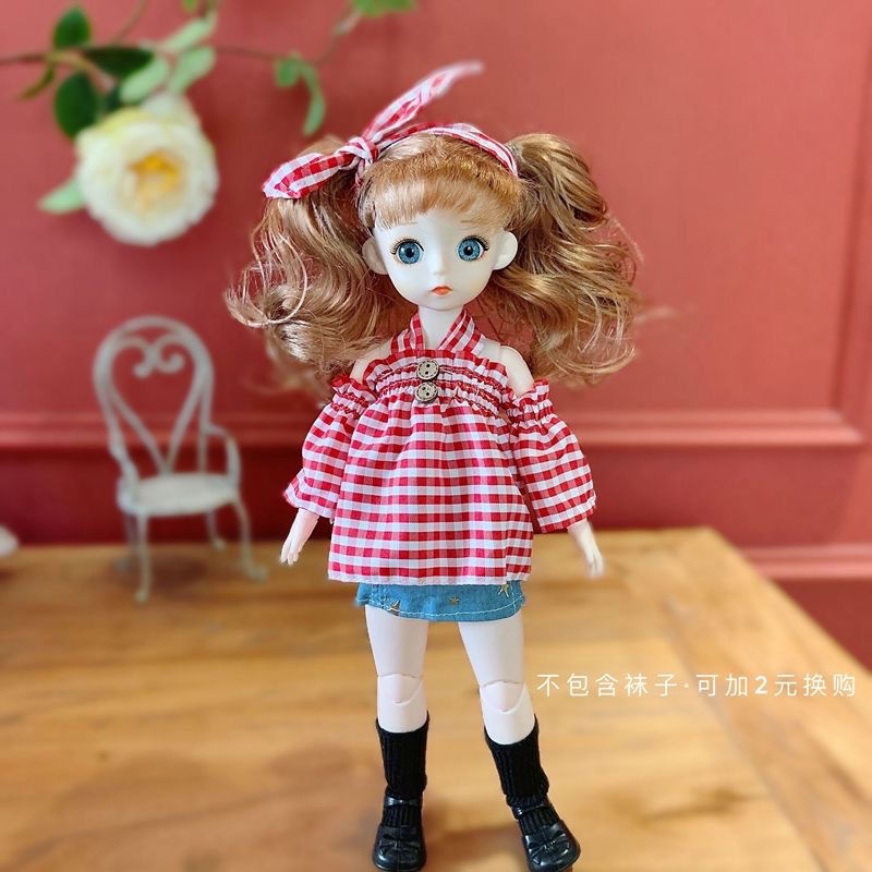 Búp Bê Barbie 3D Có Mắt 27 Khớp 6 Điểm Dễ Thương Cho Bé 30Cm