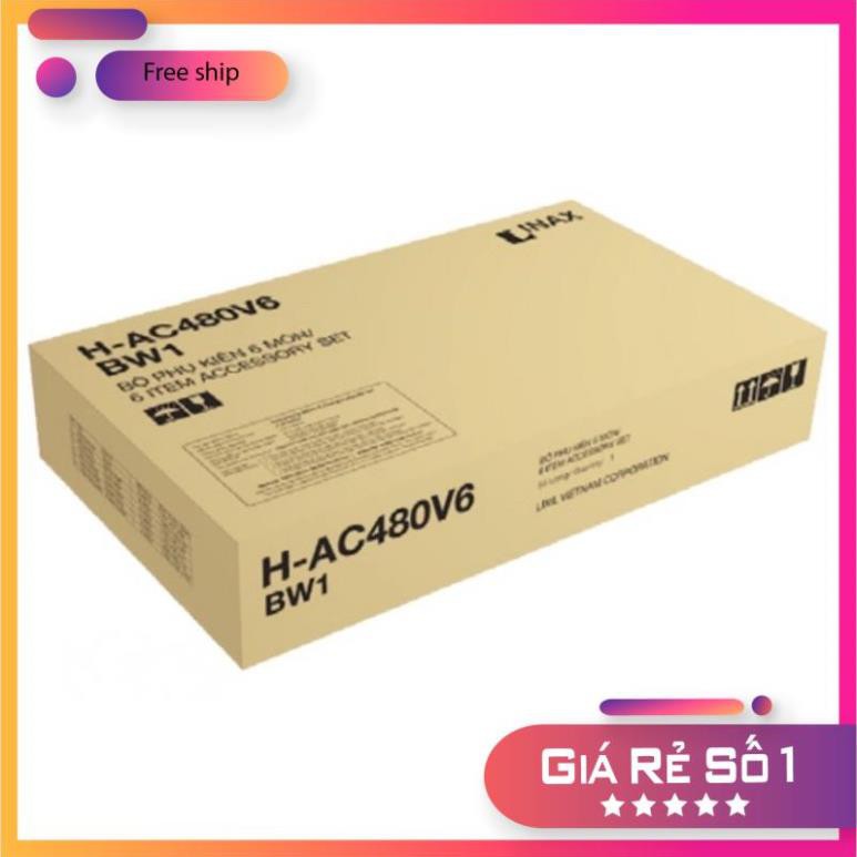 Bộ phụ kiện 6 món phòng tắm máng khăn , kệ kiếng sứ , bàn chải , hộp giấy INAX H-AC480V6 chính hãng