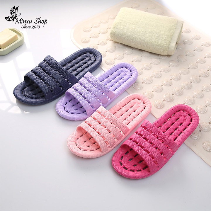 Dép lê xốp đi trong nhà tắm, dép lỗ văn phòng, khách sạn 4 mùa siêu nhẹ, nguyên khối,chống trơn trượt Minxu shop DEP02