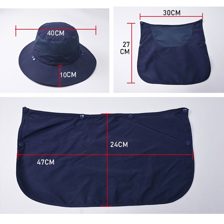 Mũ Tai Bèo Vành Rộng Phối Lưới Thoáng Khí Chống Tia UV Nhanh Khô