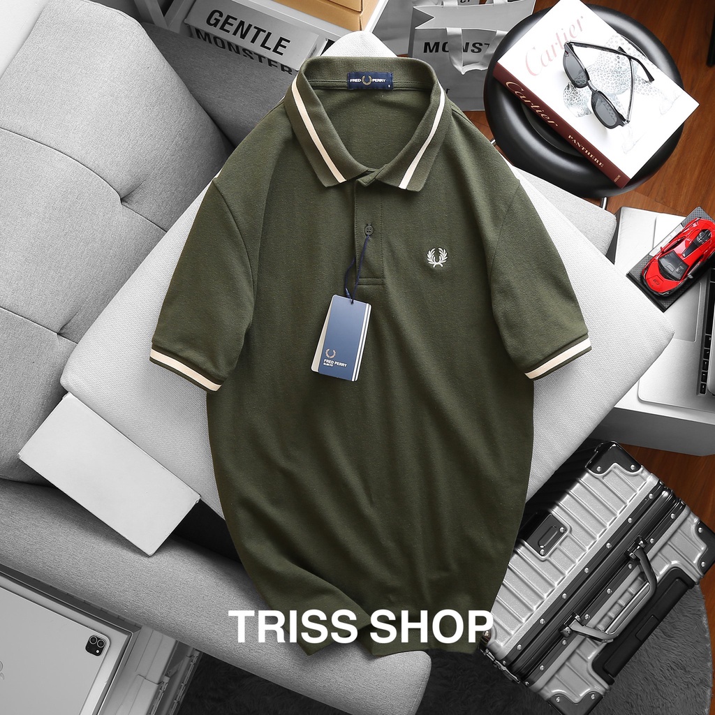 Áo polo nam ngắn tay FredPerry viền cổ 5 chất liệu cotton thoáng mát