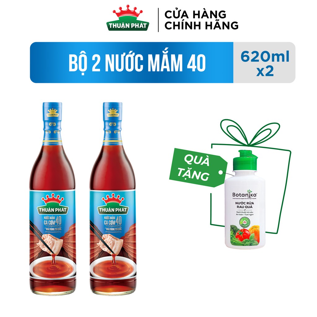 Bộ 2 nước mắm cá cơm Thuận Phát 40 620ml/chai - Từ nước cốt nhĩ cá cơm Phú Quốc