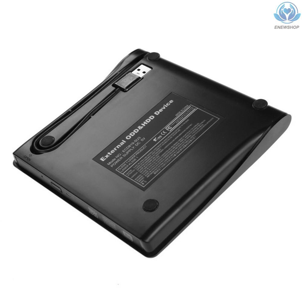 【enew】USB 3.0 Mobile External Case For 12.7mm SATA CD DVD BD-ROM BD-RE Drive Black