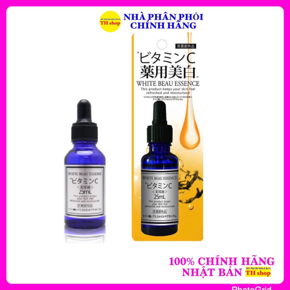 Serum Dưỡng Sáng Da Vitamin C White Beau Esence Nhật Bản 25ml Sáng Da Cải Thiện Thâm Nám Hiệu Quả