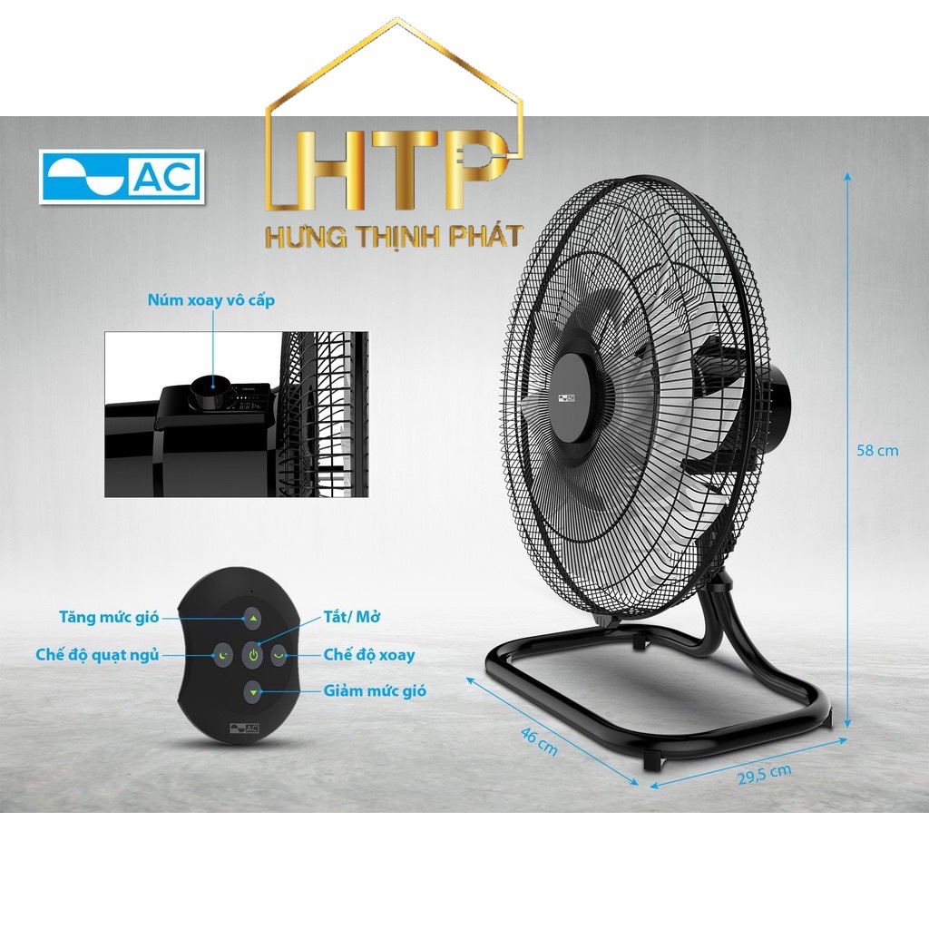 Quạt sàn Công Nghiệp AC AIF01D1818 -  - Động cơ DC 65W, 18 cánh quạt