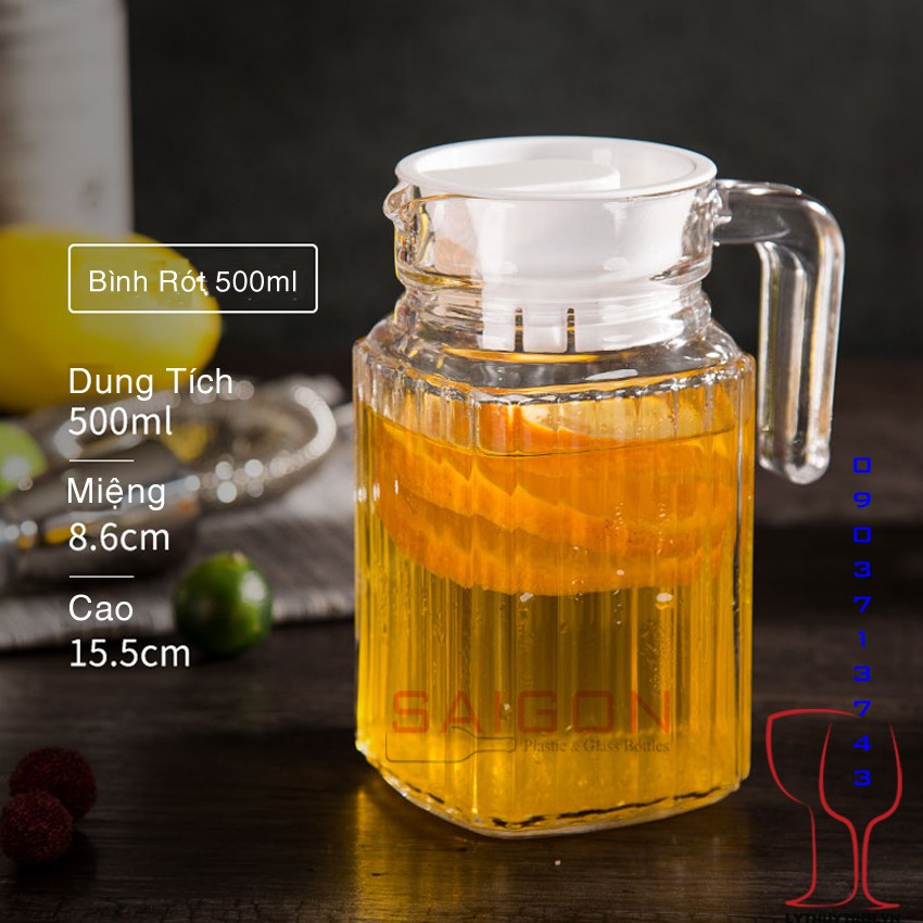 Bình thủy tinh Sọc 500ml