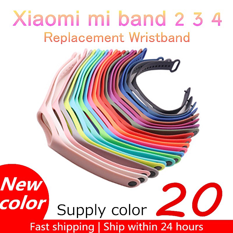 Dây silicon thay thế cho dây đồng hồ thông minh Xiaomi mi band 2 3 4 5