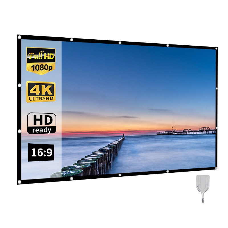 Màn chiếu 60inch màu trắng gấp gọn tiện dụng cho gia đình
