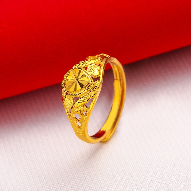 Nhẫn Mạ Vàng 24K Có Thể Điều Chỉnh Kích Cỡ Thời Trang Dành Cho Nữ