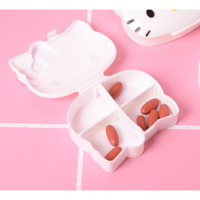 (Life-365) Hộp Đựng Thuốc Mini Hình Hello Kitty