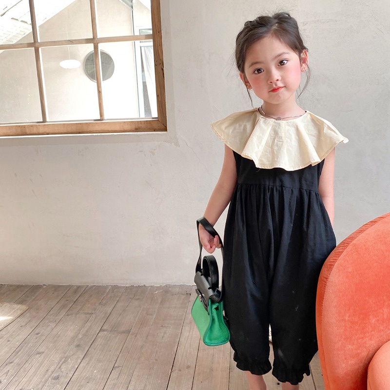 Áo liền quần Sát Nách Màu Trơn Dễ Thương Thời Trang Mùa Hè Cho Bé Gái Se7en