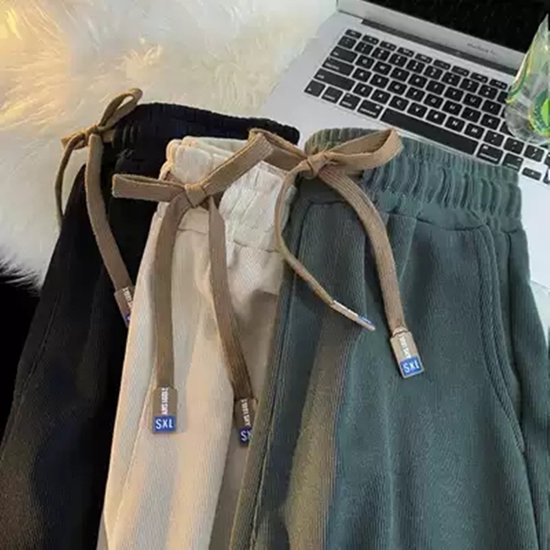 NRVP Quần thể thao nữ ống rộng phong cách đường phố Hàn Quốc