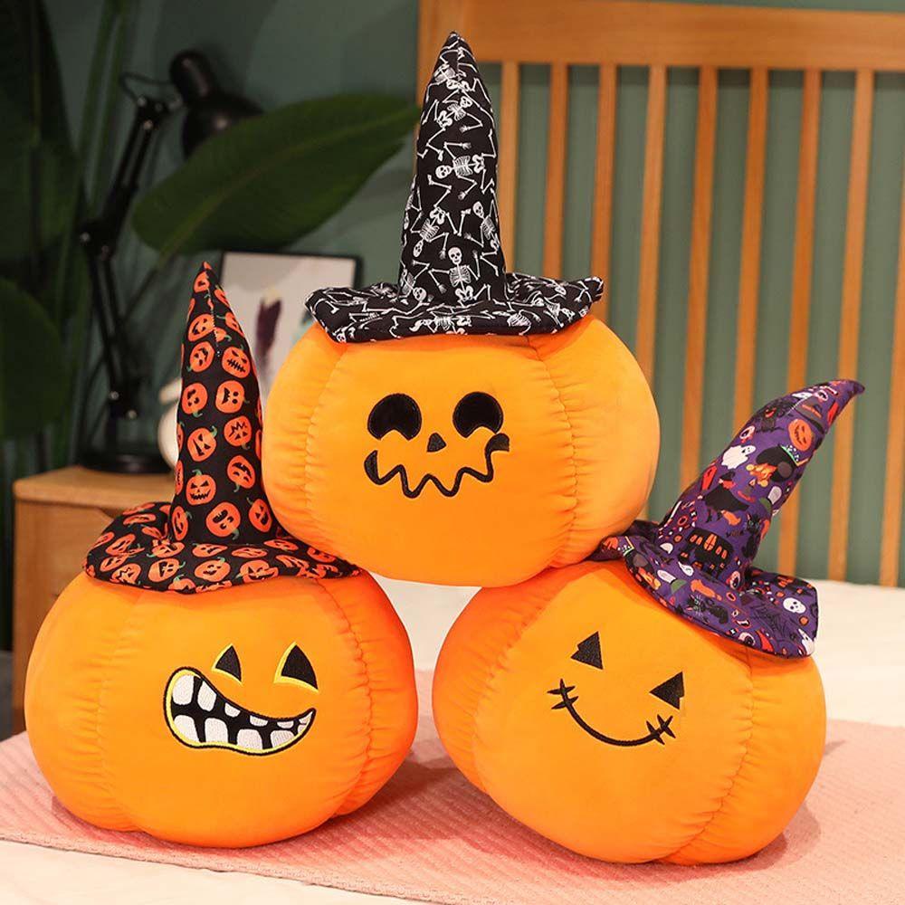 Gối Nhồi Bông Hình Bí Ngô Hoạt Hình Trang Trí Halloween