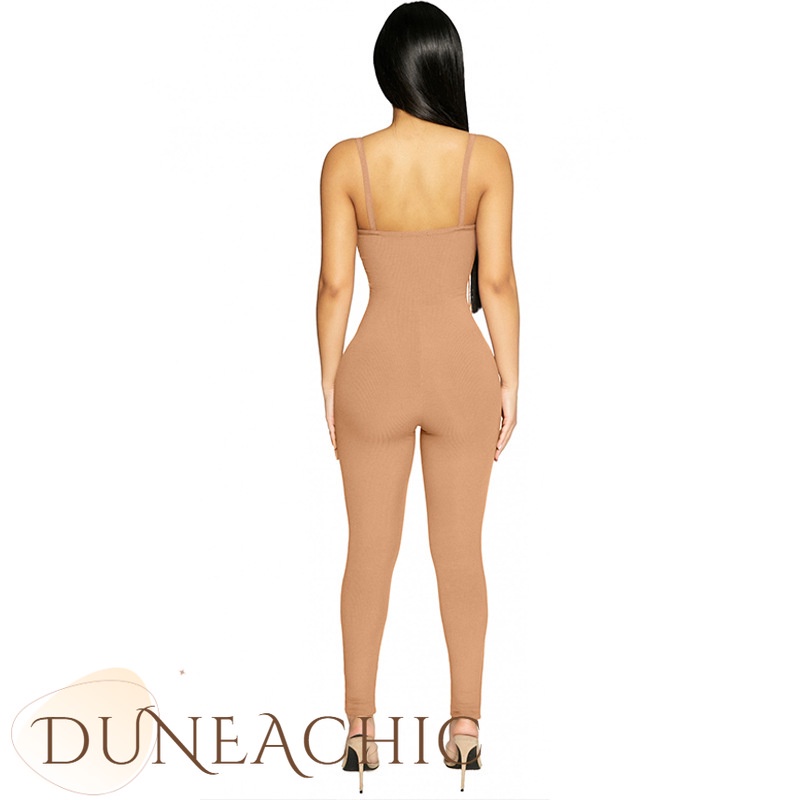 DUNEA Áo liền quần Màu Trơn Thiết Kế Hở Lưng Quyến Rũ