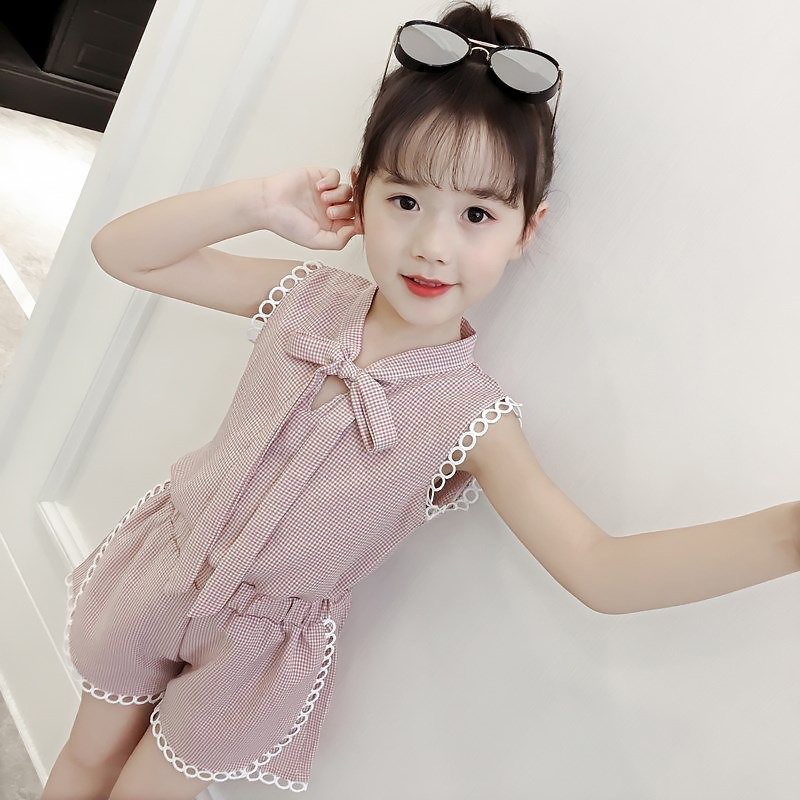 Set Áo Thun Ba Lỗ + Quần Short Thời Trang Mùa Hè Hàn Quốc Cho Bé Gái