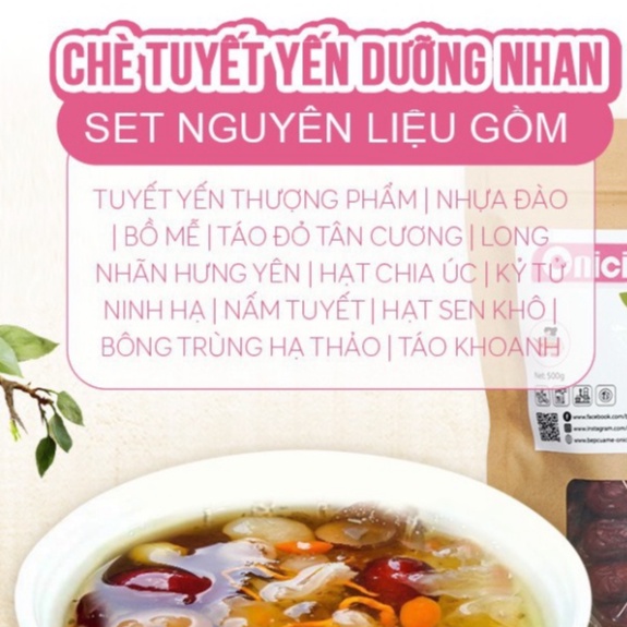 Set CHÈ TUYẾT YẾN DƯỠNG NHAN SET NẤU 12-15 CHÉN BẾP CỦA MẸ - ONICI