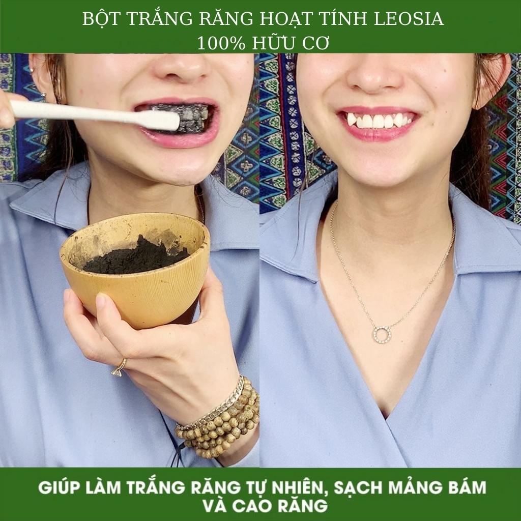 Than hoạt tính Leosia Organic trắng răng hữu cơ 100g - Dạng túi