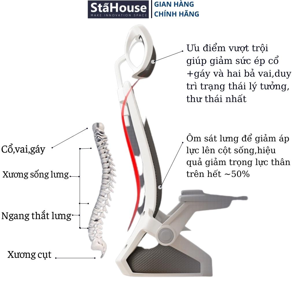 Ghế Công Thái Học Văn Phòng Ngả Lưng Thư Giãn Có Tựa Đầu, Làm Việc Thoải Mái tại Nhà SE605 STAHOUSE