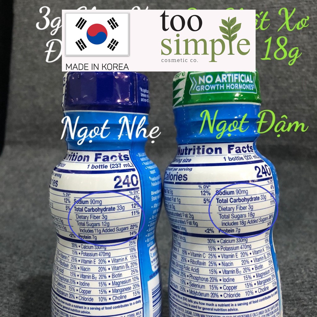 ❤️ [Date 12/2021] Sữa Pediasure nước Vani, Dâu, Fiber chất xơ, Socola Mỹ 237ml Too Simple