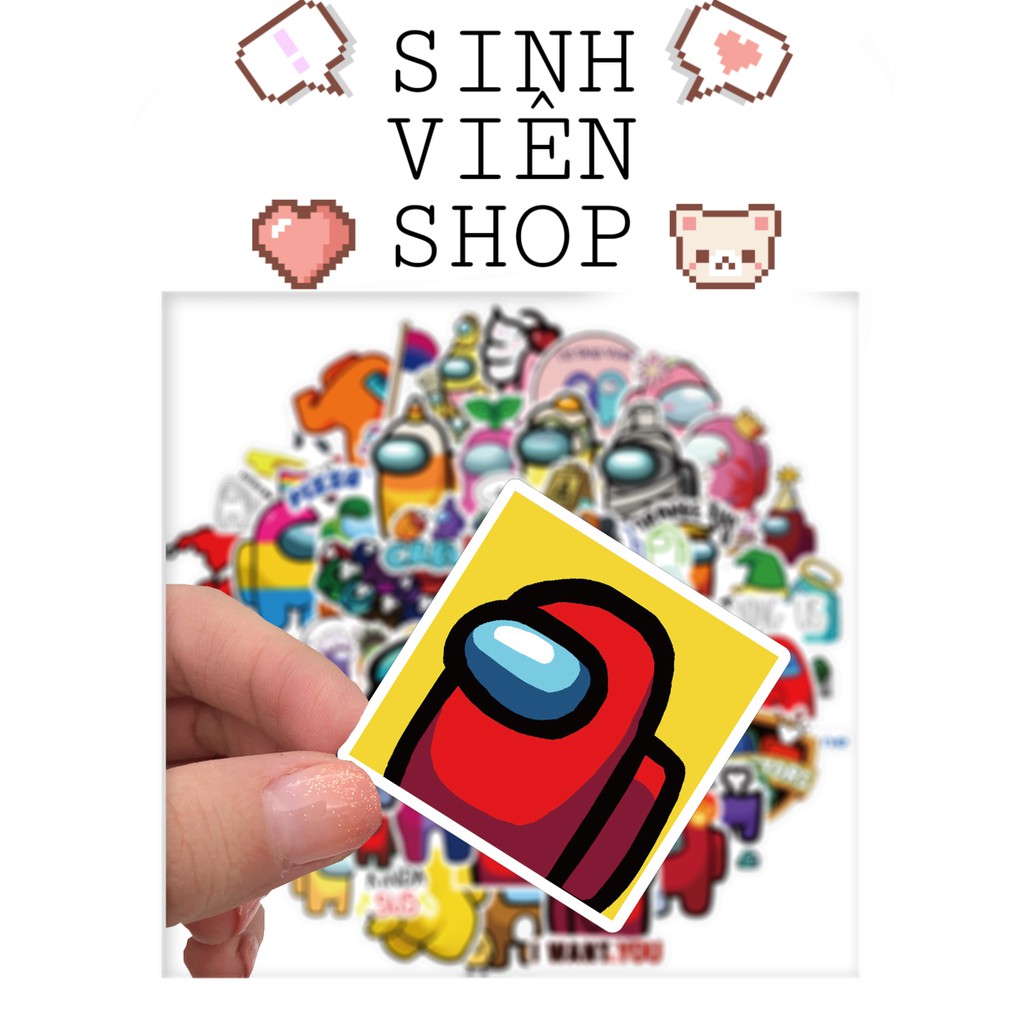 50 Stickers Among Us nhãn dán game PVC không thấm nước