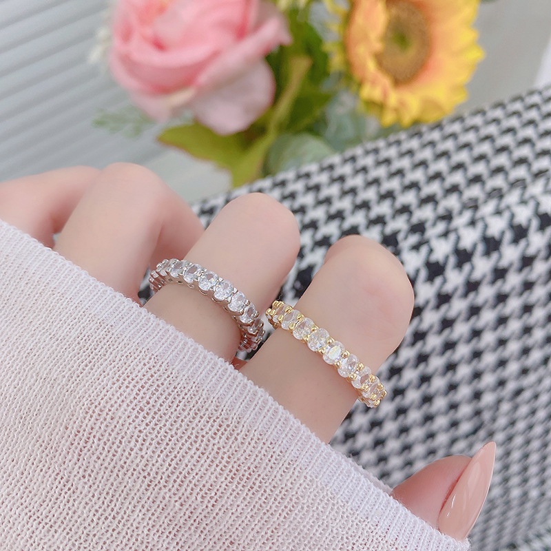 Nhẫn mạ vàng 14K đính đá zircon đơn giản