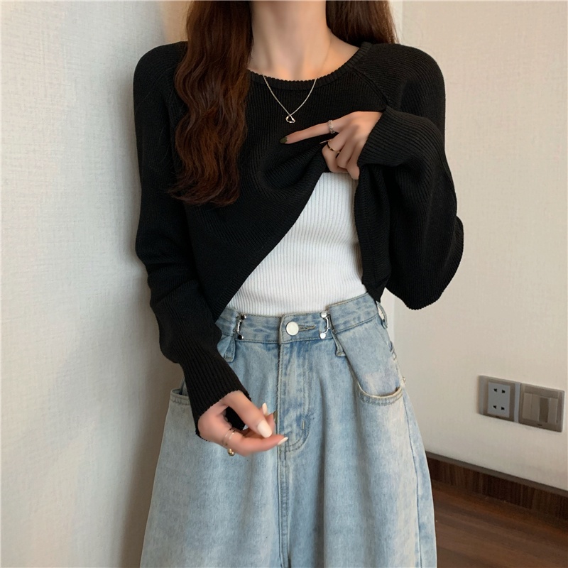 Áo sweater NZN dệt kim tay dài lưng cao thời trang thu đông cho nữ