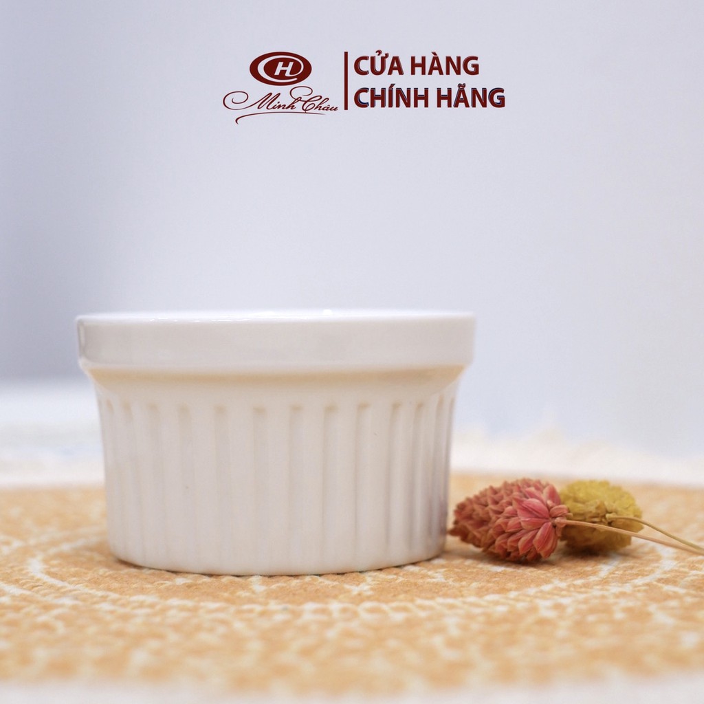 Khuôn làm bánh ramekin sứ - Trắng Trơn - Đường kính 5.5cm, 6.5cm, 8cm, 9cm