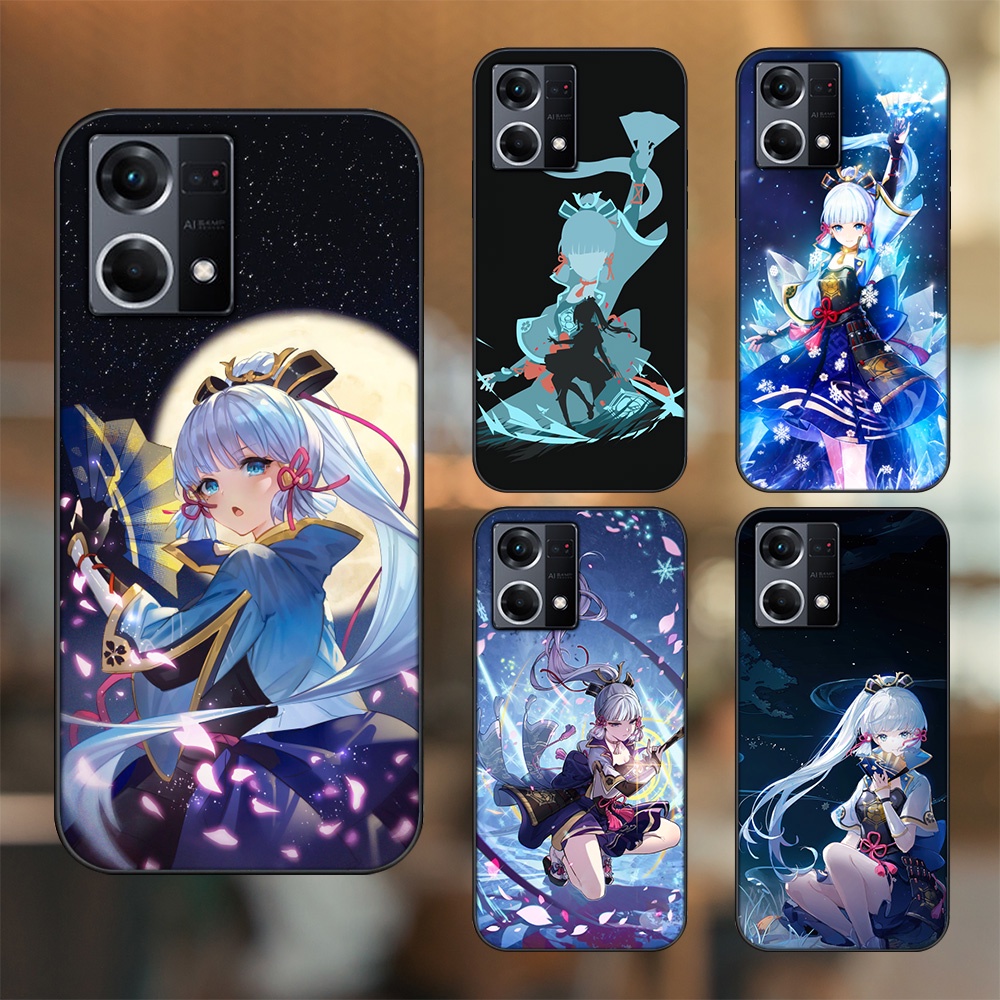Ốp lưng Oppo Reno 8 4G viền đen in hình Ayaka Genshin Impact