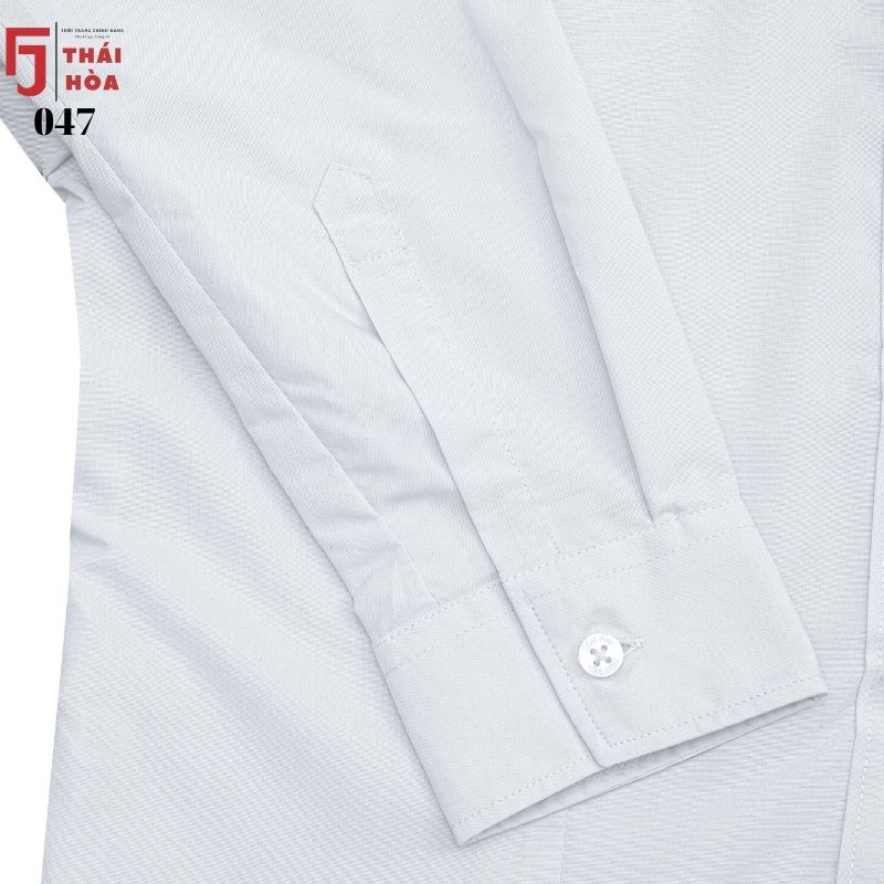 Áo sơ mi trắng nữ tay dài kiểu công sở đẹp bigsize vải cotton Thái Hoà 0470101