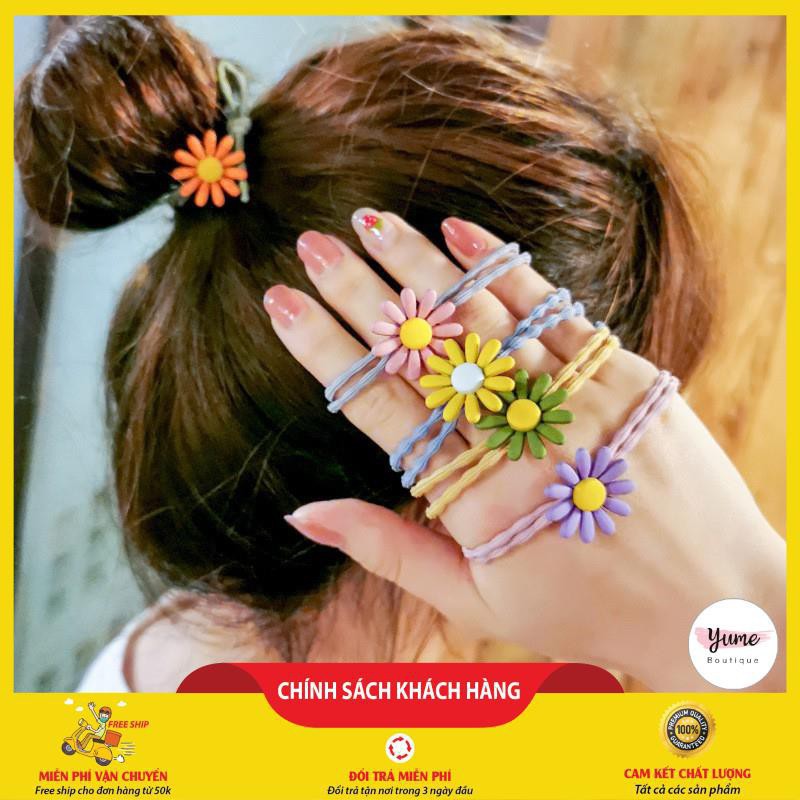 FREESHIPSet 20 Dây chun buộc tóc Hoa Cúc phong cách Hàn nhiều màu