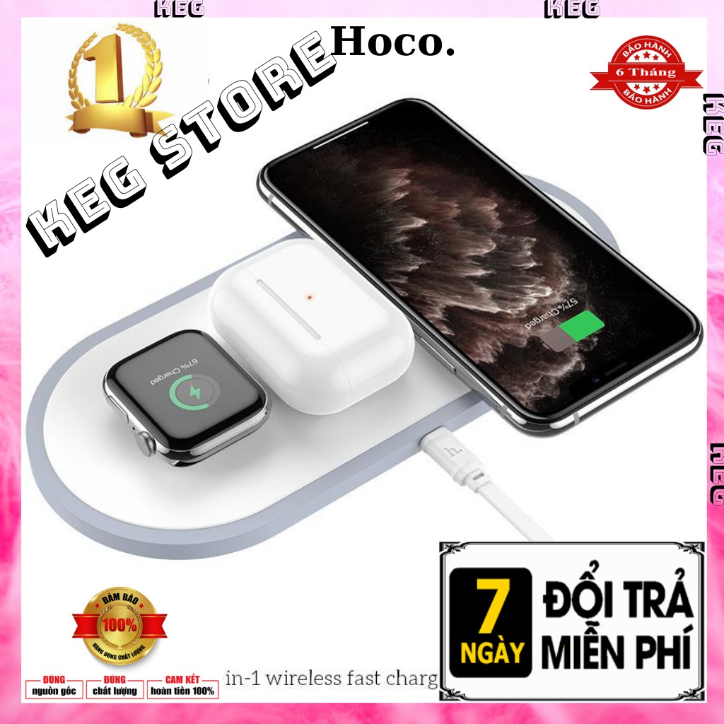 Đế Sạc Nhanh Không Dây Hoco CW24 10W – 3 in 1