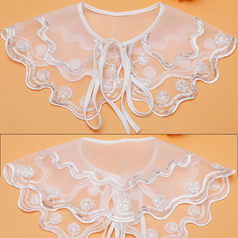 Cổ Áo Rời Thêu Họa Tiết Có Thể Tháo Rời Cho Nữ