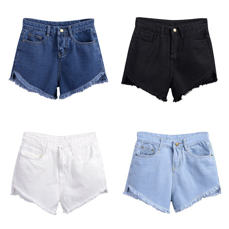 Quần Short Nữ Quần Đùi Nữ Rách Quần Jeans Ngắn Cạp Cao Thoải Mái Dành Cho Nữ