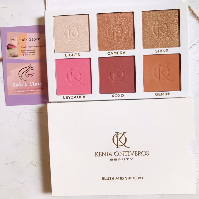 Bảng phấn má và highlight Kenia Ontiveros Beauty BLUSH AND SHINE KIT