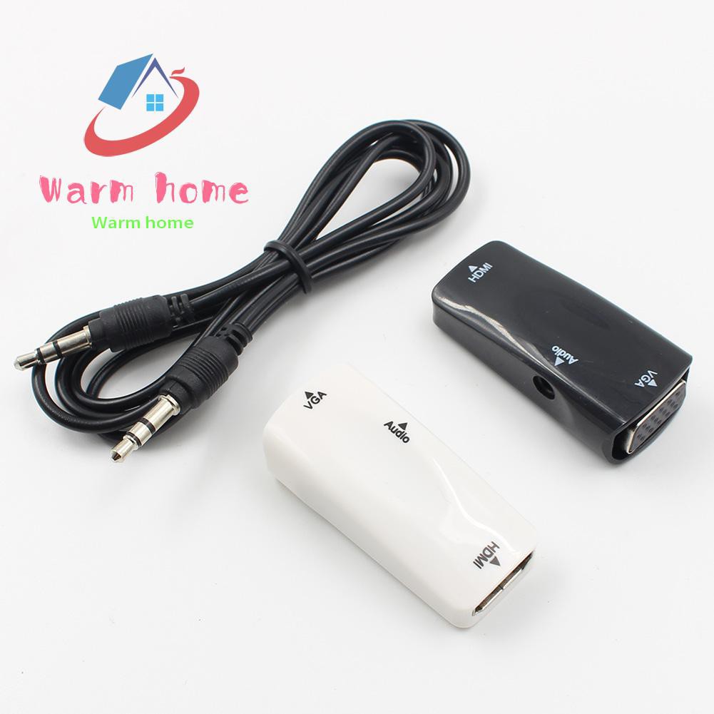 Đầu Chuyển Đổi Từ Cổng Hdmi Sang Vga 1080p Kèm Cáp Âm Thanh Cho Máy Tính