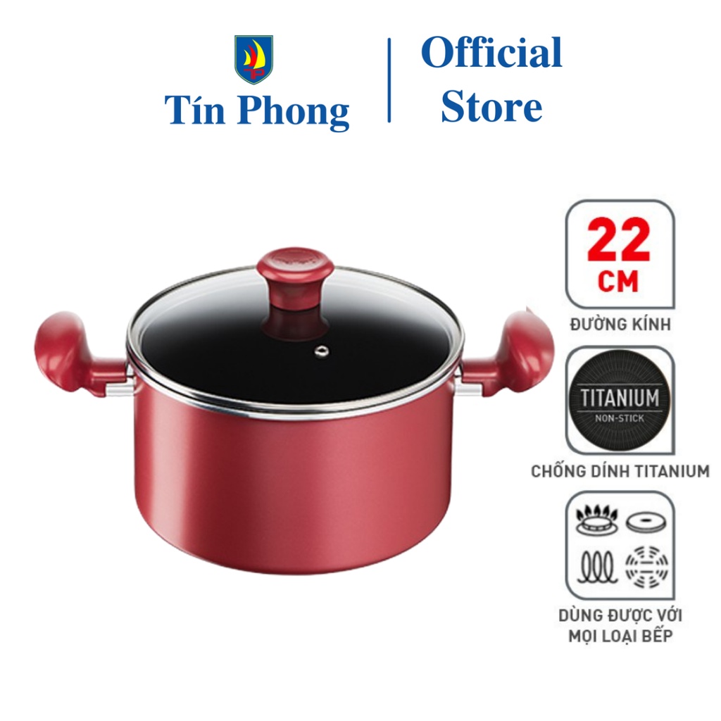 Nồi chống dính Tefal So Chef (G1354595) - Đường kính 22cm - Công nghệ cảnh báo nhiệt thông minh - Lớp phủ  Titanium