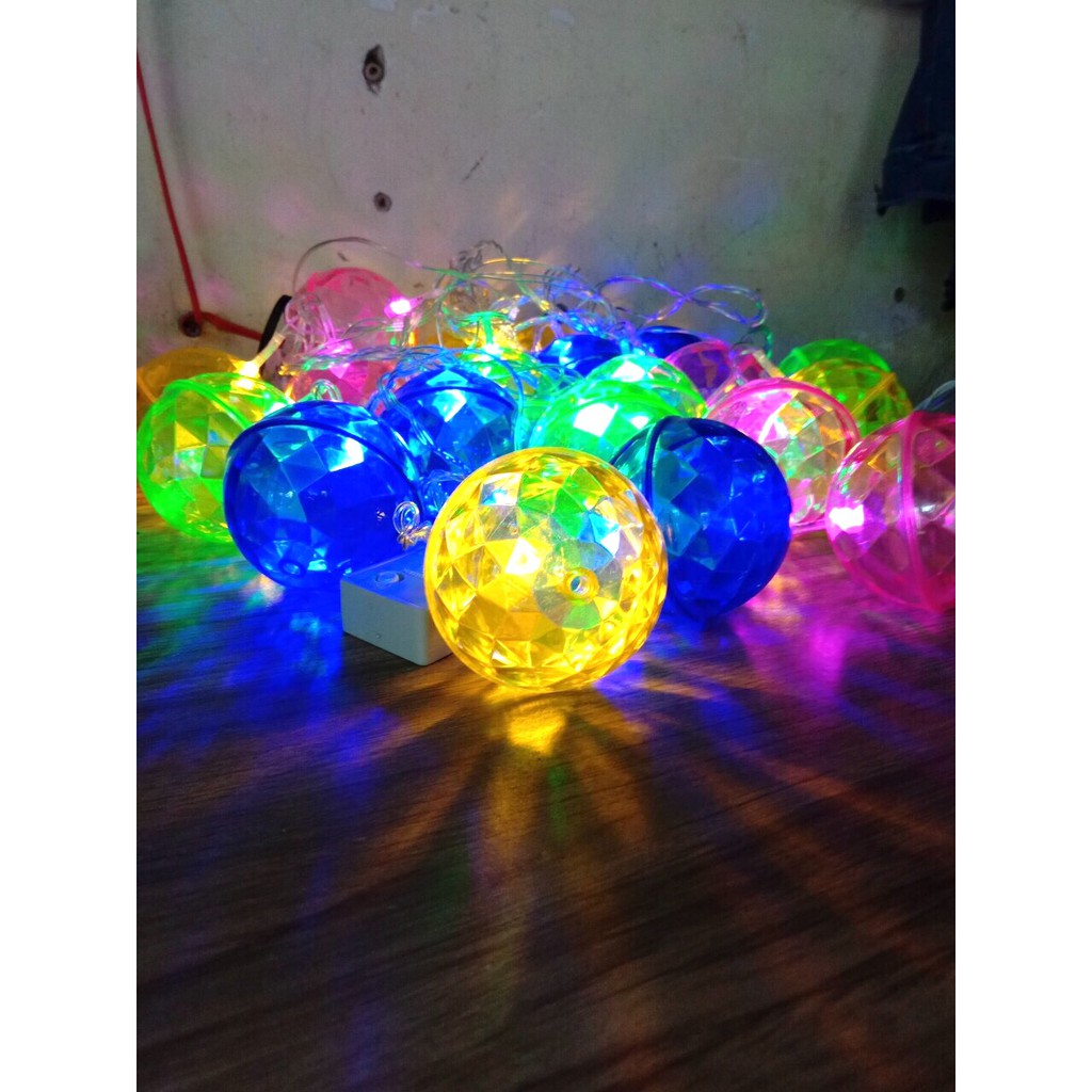 Dây đèn trang trí banh tròn nhiều màu 5 mét