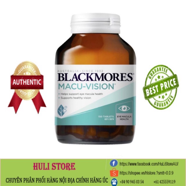(Mẫu mới) Thuốc bổ mắt Blackmores Macu Vision Macuvision