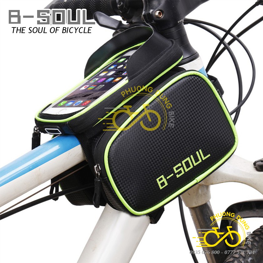Túi đôi treo khung xe đạp B-SOUL có ngăn điện thoại