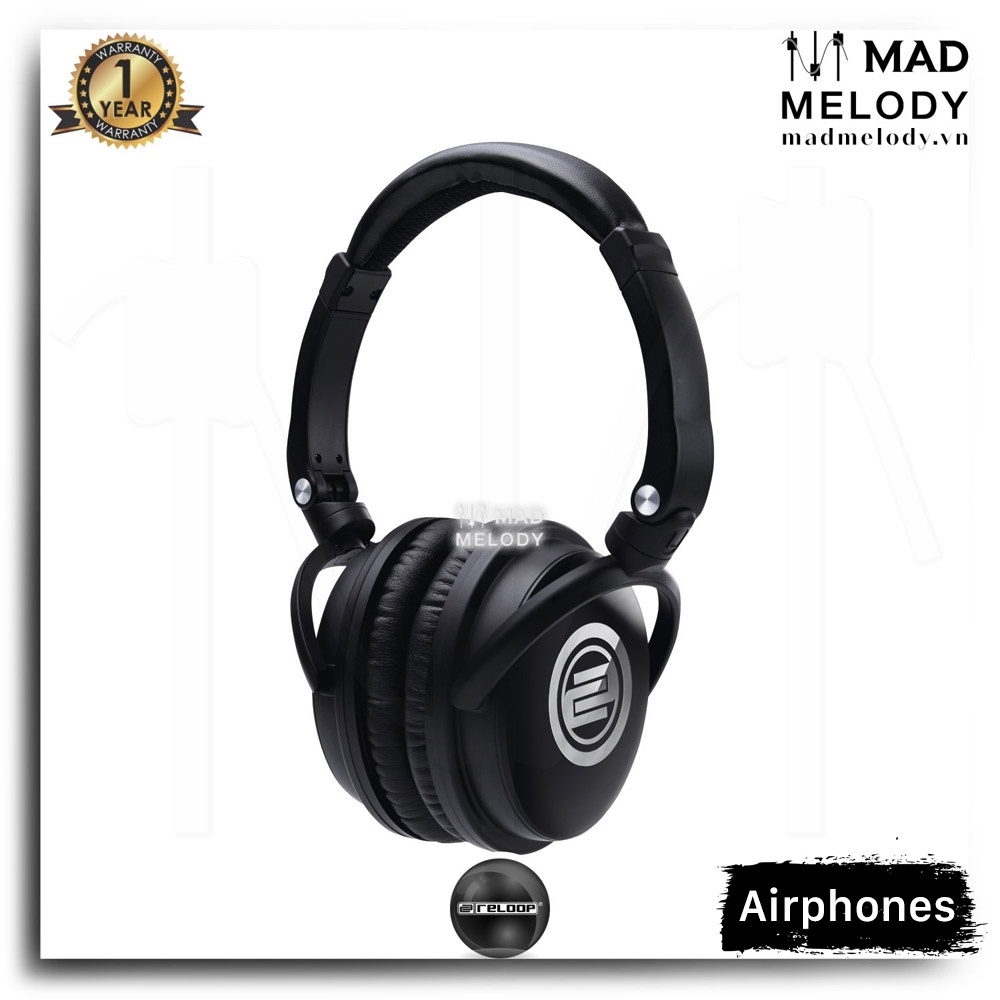 Reloop Airphones Active Noise Cancelling DJ Headphones (Tai nghe DJ chống ồn chủ động ANC đi máy bay