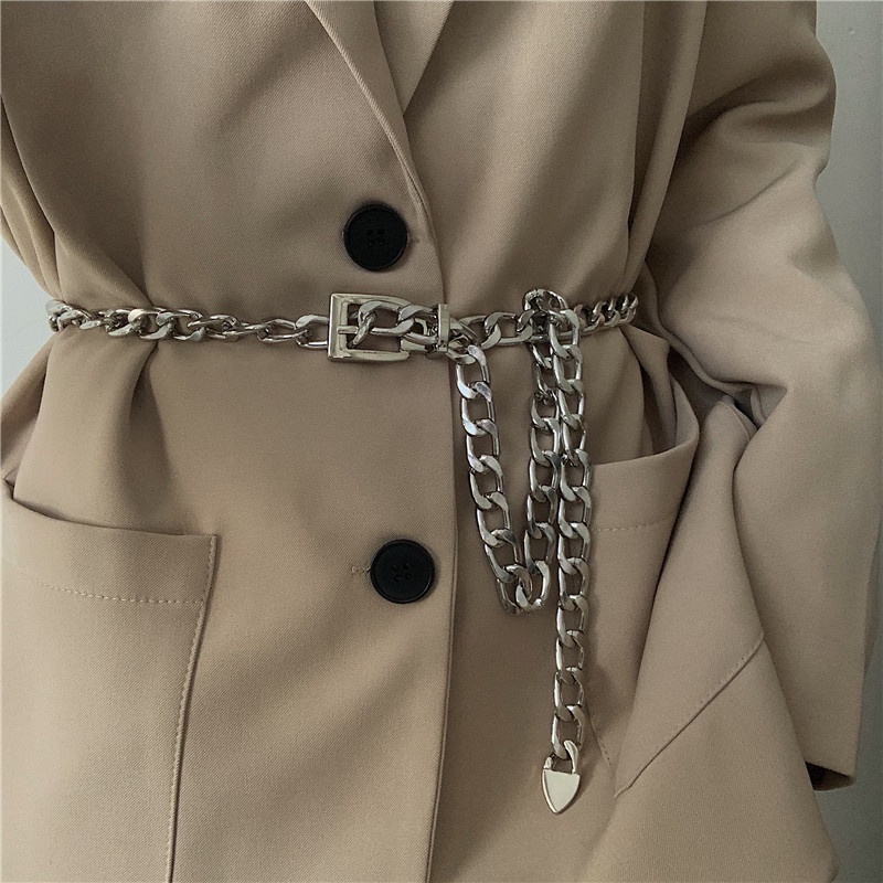 Dây lưng HAIMEIKANG cho quần jean cổ điển đơn giản chuỗi kim loại Hàn Quốc