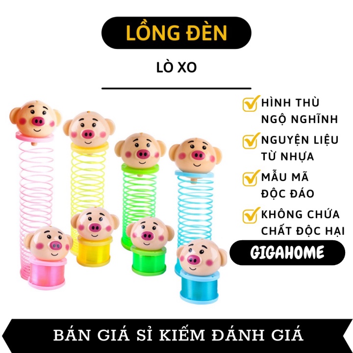 Đèn lồng trung thu  ️ GIÁ VỐN Lồng đen lò xo nhún nhảy đèn led phát sáng hoạt hình dễ thương cho bé 9340