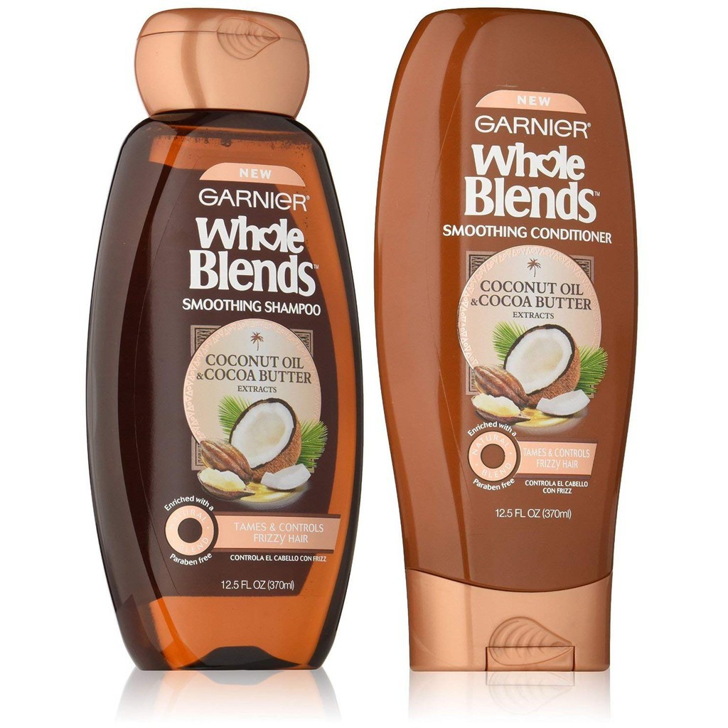 Dầu Gội, Dầu Xả GARNIER  WHOLE BLENDS Smoothing 370ml