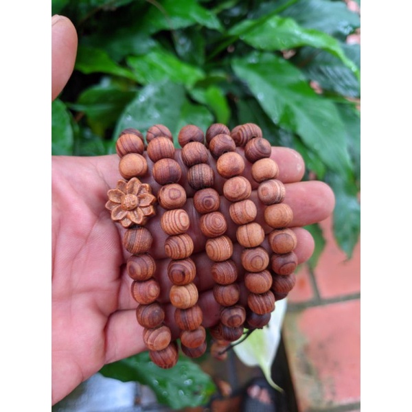 chuỗi hạt 8ly 108 gỗ thơm ngọc am charm mix hoa sen vòng lắc tay nam