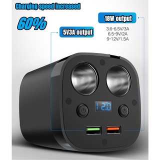 Cốc Sạc Nhanh 150W QC3.0 Cổng USB * 2 + Bật Lửa Thuốc Lá