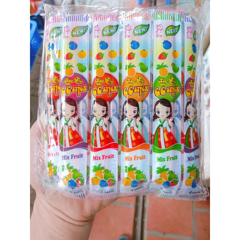Bịch 65 gói kẹo tăm lạnh thái lan CC Stick Mix Fruit