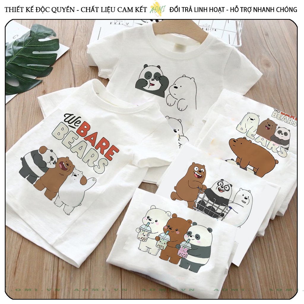ÁO THUN WE ARE BEAR UNISEX PHÔNG NAM NỮ GIA ĐÌNH  CÓ SIZE TRẺ EM CHO BÉ TRAI GÁI