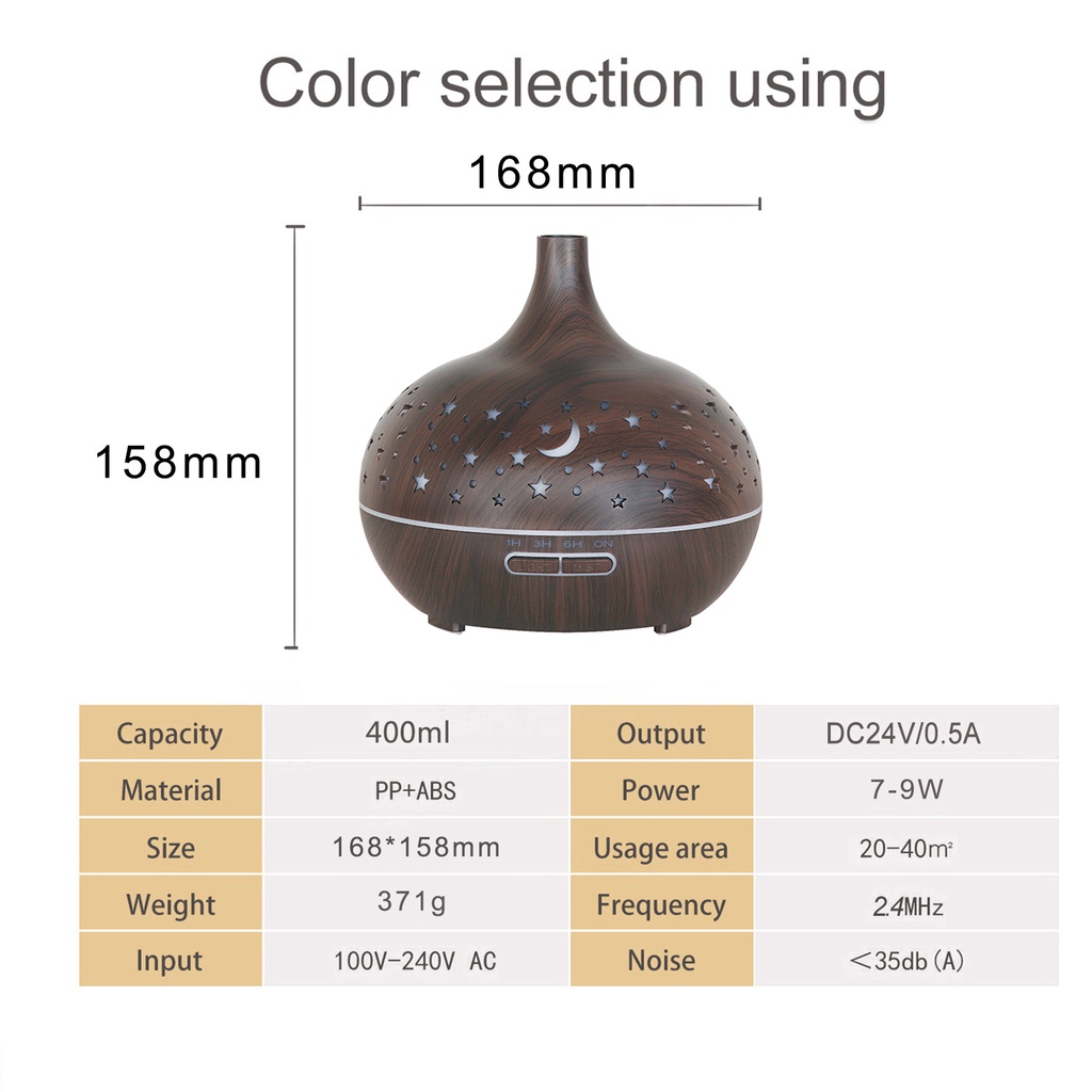 Máy Xông Tinh Dầu khuếch Tán Tinh Dầu Trăng Sao 550ML