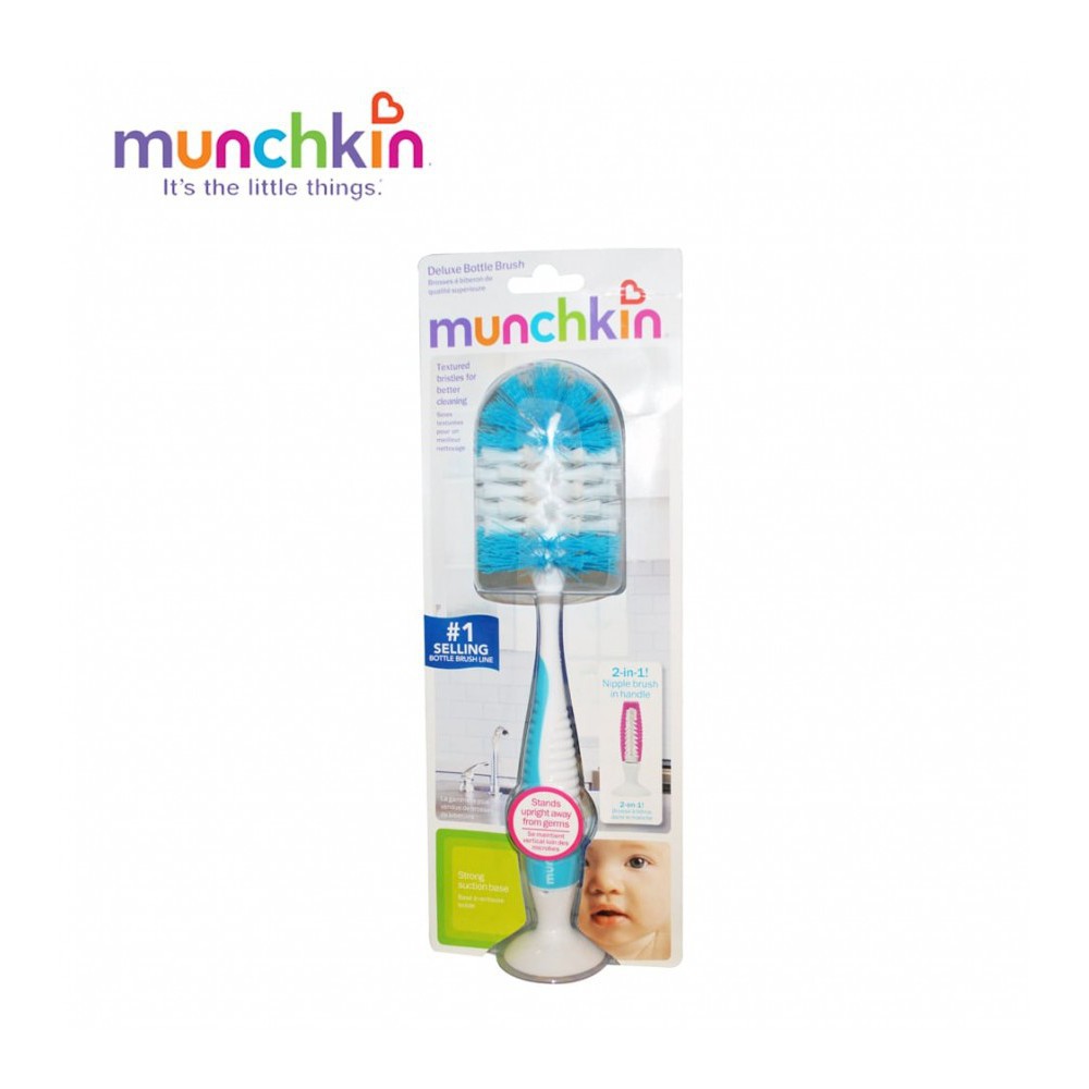 [Chính Hãng] Cọ bình Munchkin Deluxe - Dụng cụ cọ rửa bình sữa và núm ti cho bé